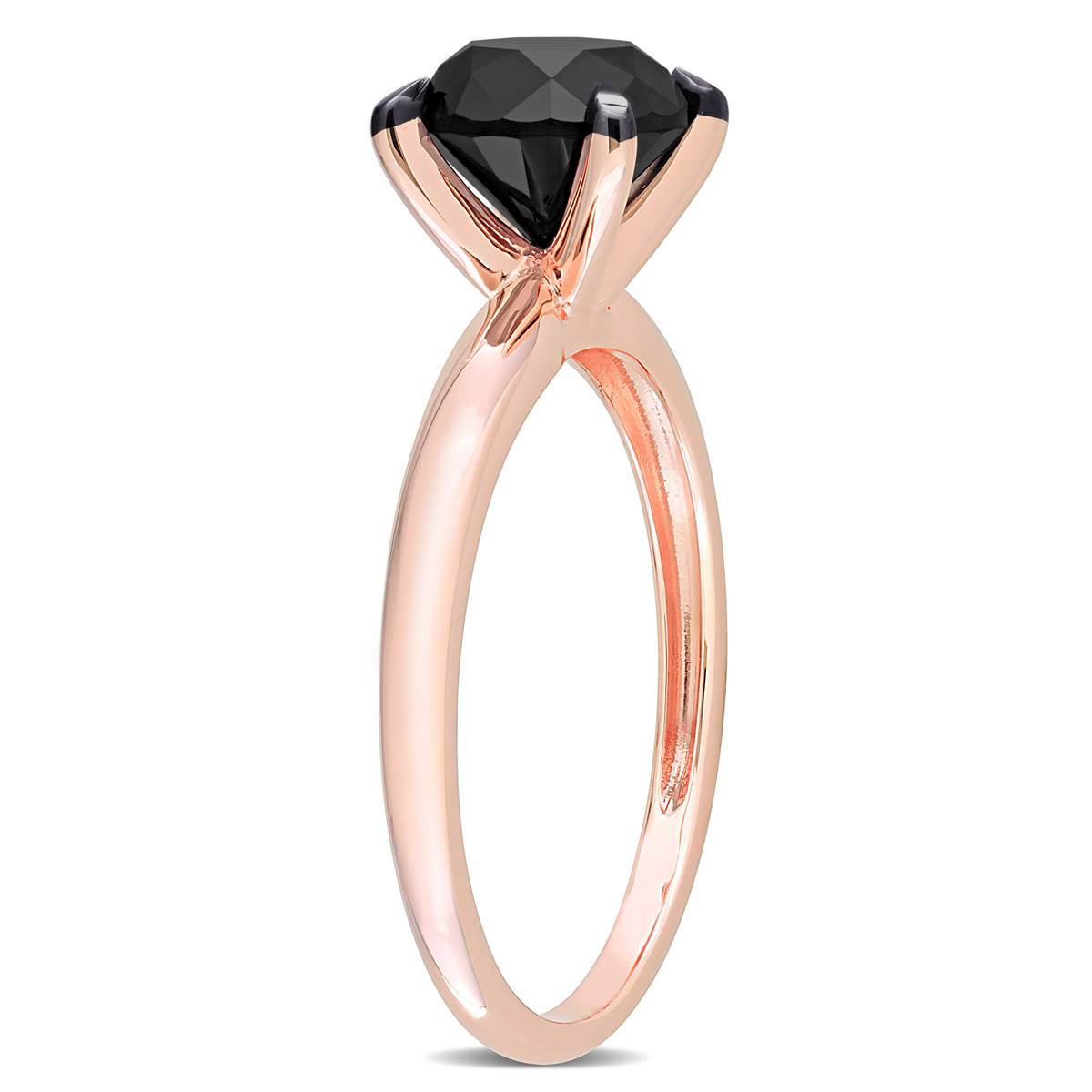 Radiant Rainbow(tm) Rose Gold Black Diamond Engagement Ring