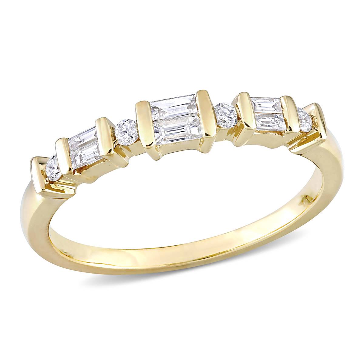 Diamond Classics(tm)10kt. Gold 1/4ctw. Round & Baguette Diamond Ring