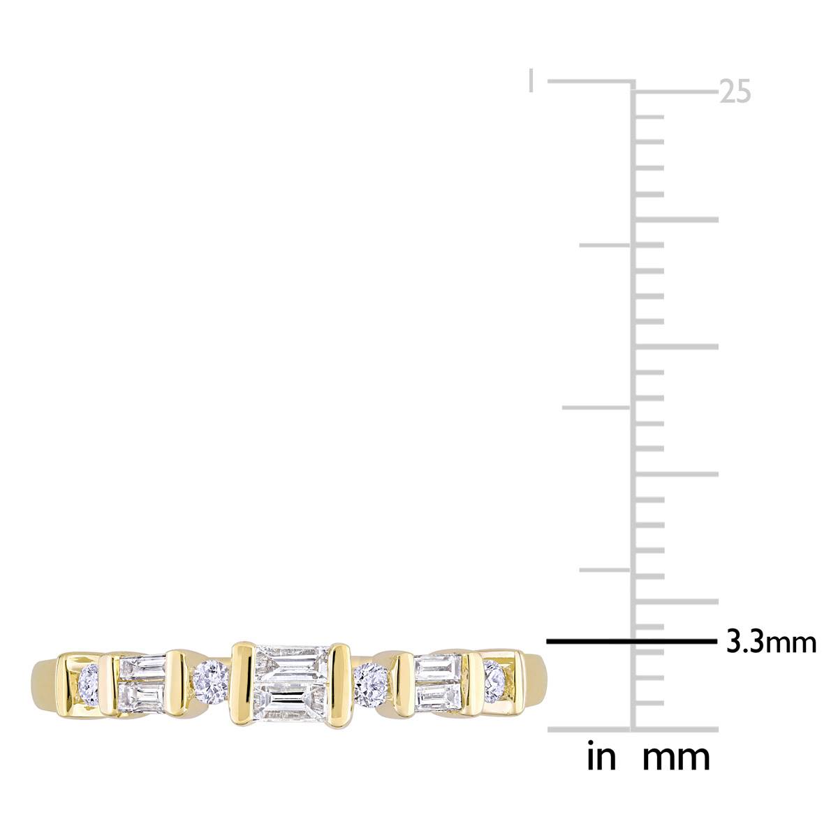 Diamond Classics(tm)10kt. Gold 1/4ctw. Round & Baguette Diamond Ring