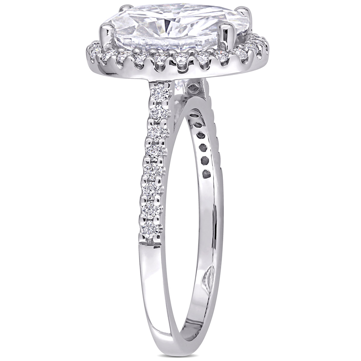 Gemstone Classics(tm) 10kt. White Gold 4 3/8ctw. Moissanite Ring