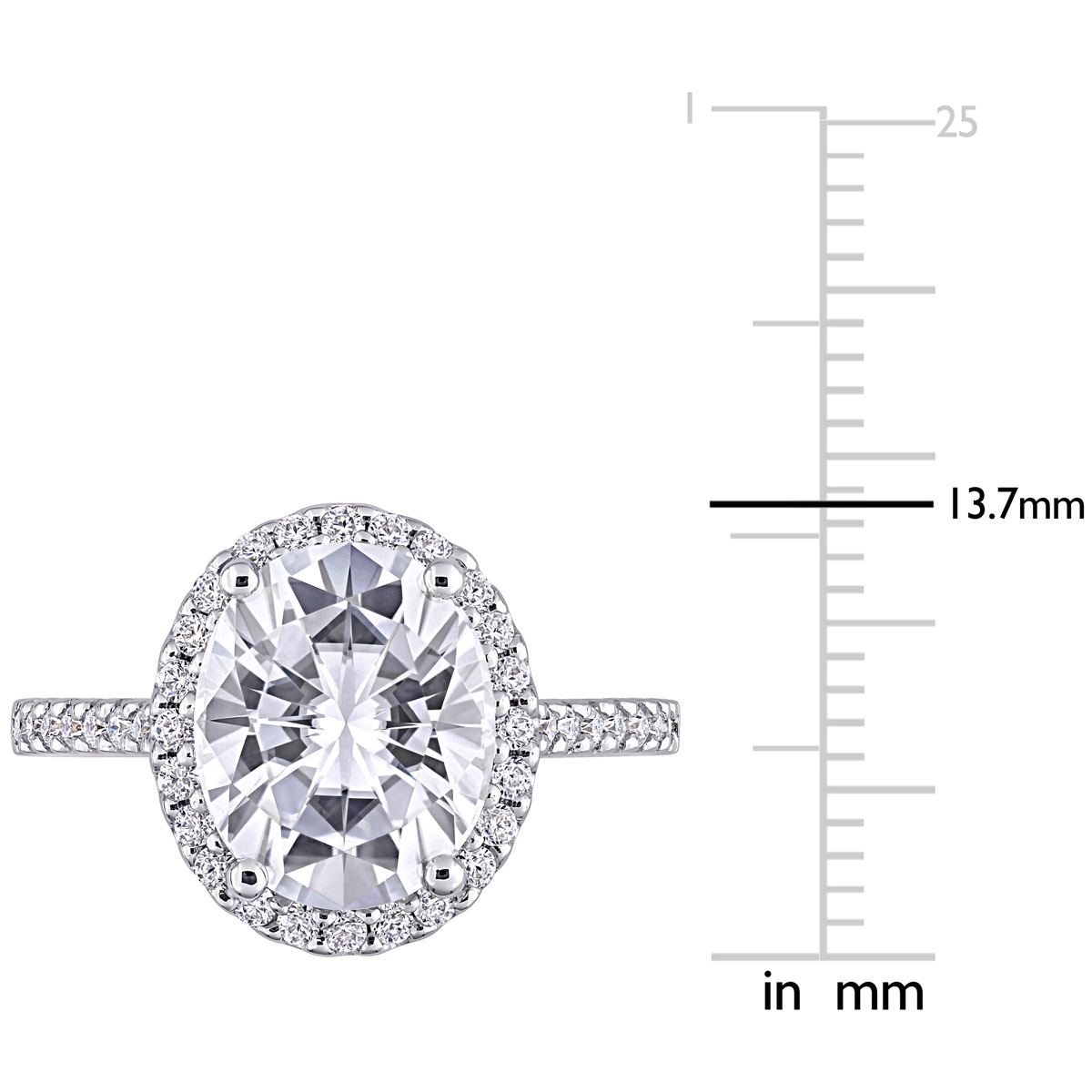 Gemstone Classics(tm) 10kt. White Gold 4 3/8ctw. Moissanite Ring