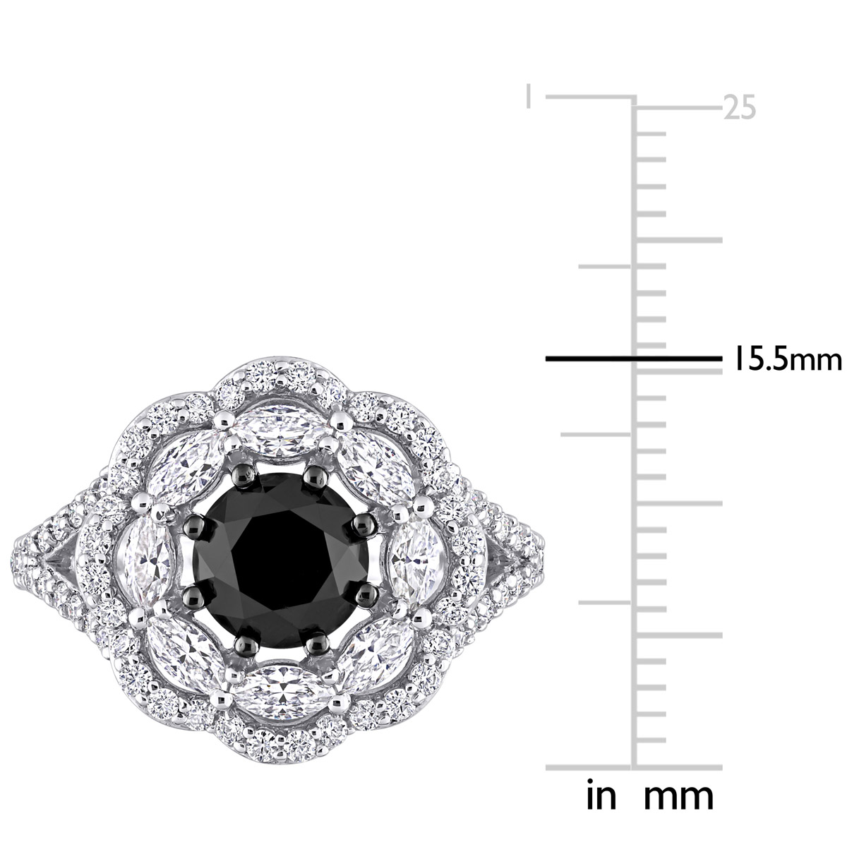 Gemstone Classics(tm) 10kt. White Gold 1 3/4ctw. Moissanite Ring