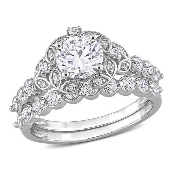 Gemstone Classics(tm) Sterling Silver 1 3/5ctw. Moissanite Set