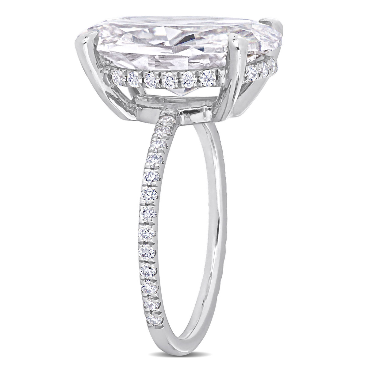 Gemstone Classics(tm) 10kt. White Gold Moissanite Engagement Ring