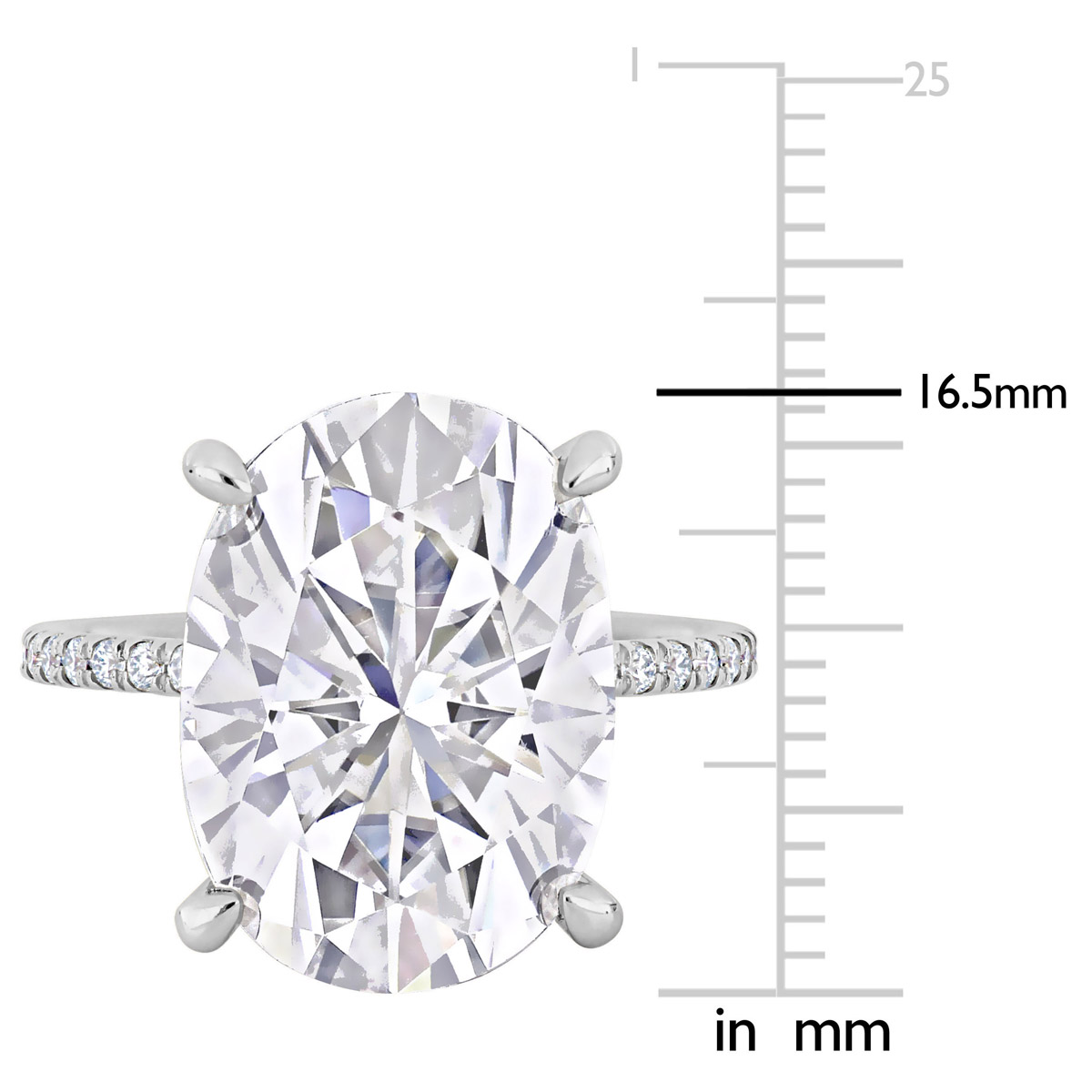 Gemstone Classics(tm) 10kt. White Gold Moissanite Engagement Ring