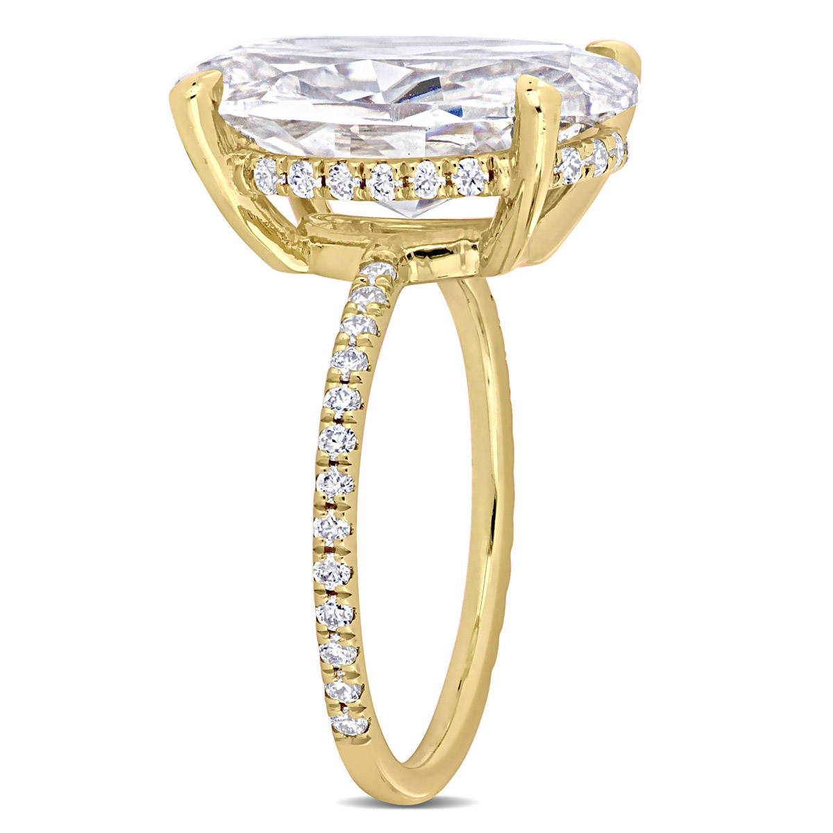 Gemstone Classics(tm) 10kt. Yellow Gold 8ctw. Moissanite Oval Ring