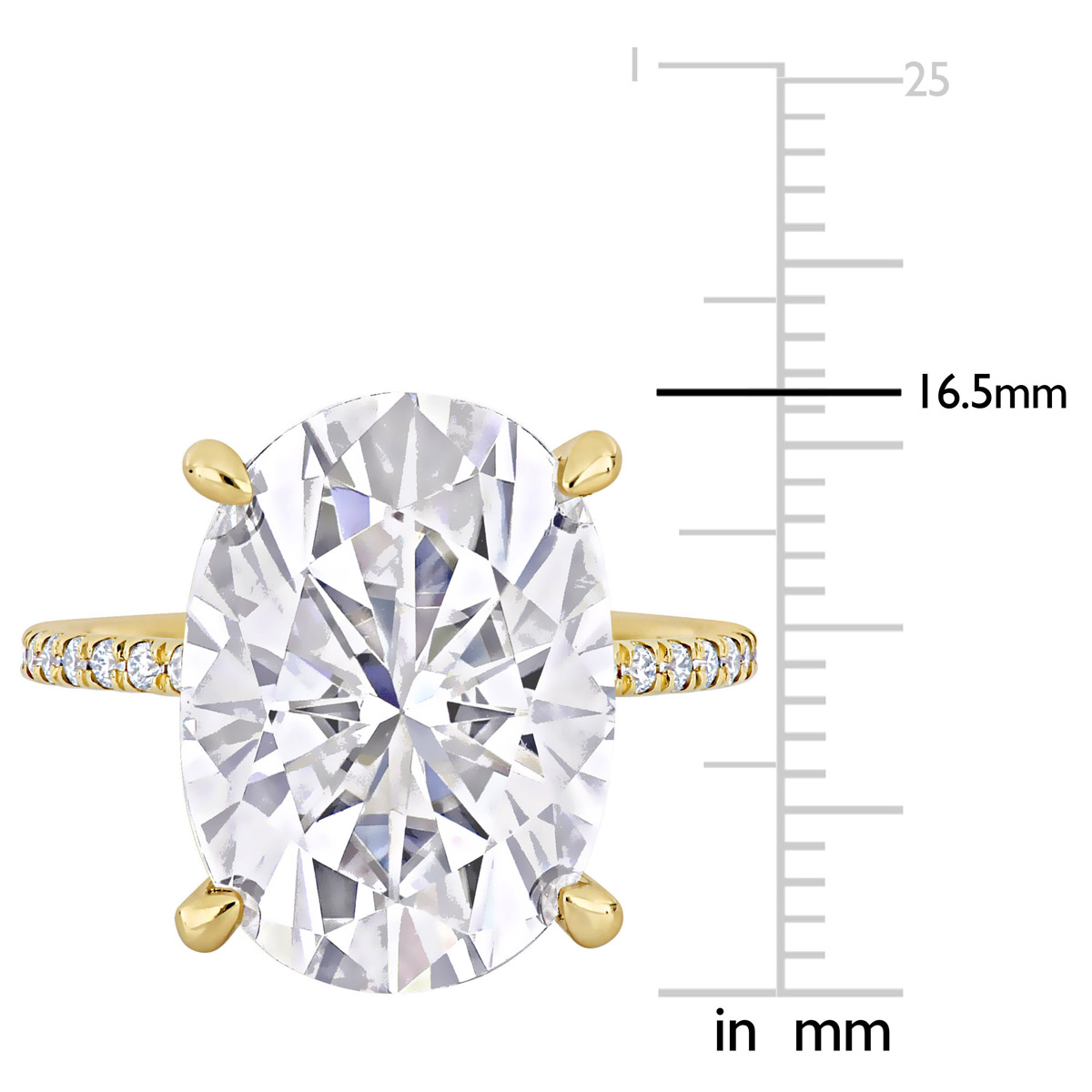 Gemstone Classics(tm) 10kt. Yellow Gold 8ctw. Moissanite Oval Ring