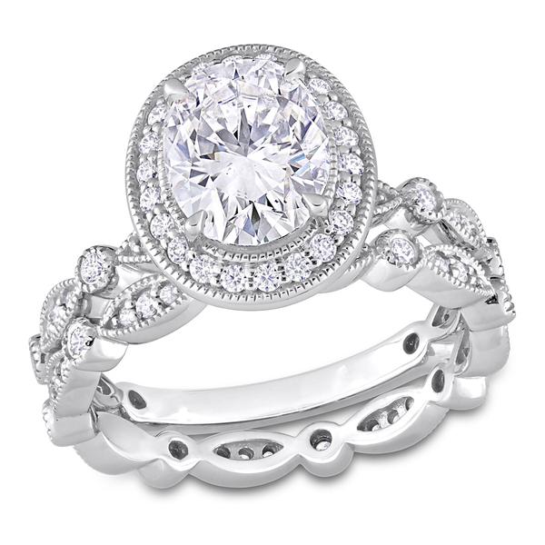 Gemstone Classics(tm) 10kt. White Gold 2 3/5ctw. Moissanite Set