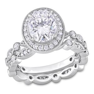 Gemstone Classics(tm) 10kt. White Gold 2 3/5ctw. Moissanite Set