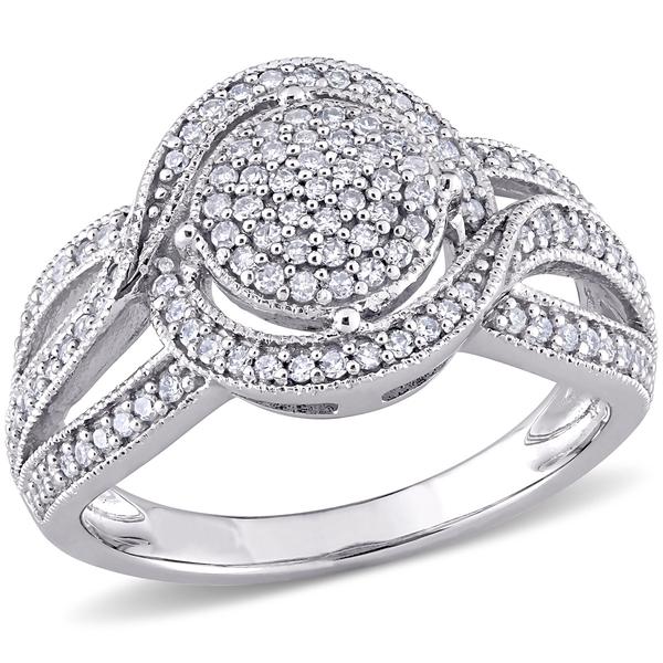 Diamond Classics(tm) 10kt. White Gold 1/2ctw. Diamond Swirl Ring