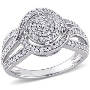 Diamond Classics(tm) 10kt. White Gold 1/2ctw. Diamond Swirl Ring