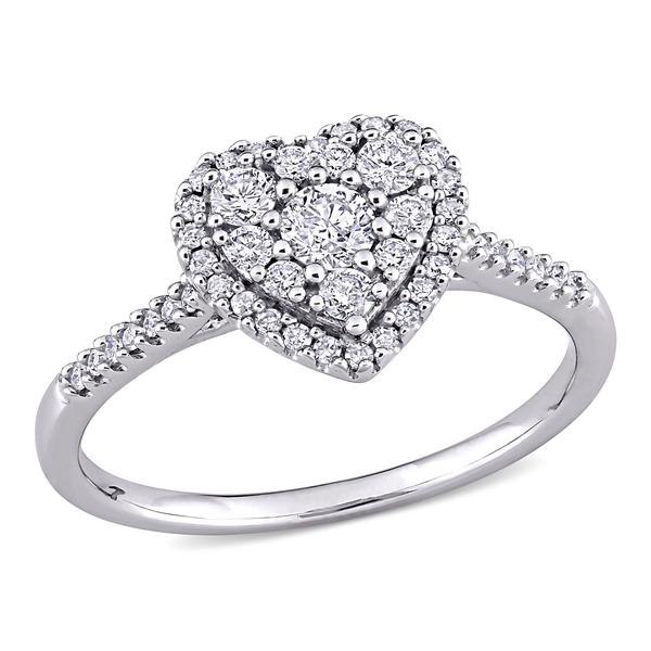 Diamond Classics(tm) 10kt. White Gold 1/2ctw. Diamond Heart Ring