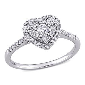 Diamond Classics(tm) 10kt. White Gold 1/2ctw. Diamond Heart Ring