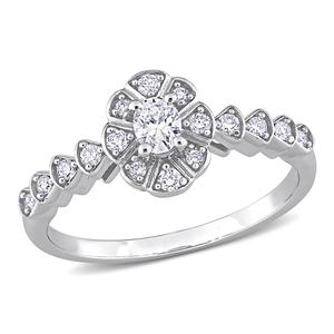 Diamond Classics(tm) 14kt. White Gold 1/3ctw. Diamond Oval Ring