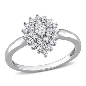 Diamond Classics(tm) 14kt. White Gold 1/2ctw. Diamond Teardrop Ring