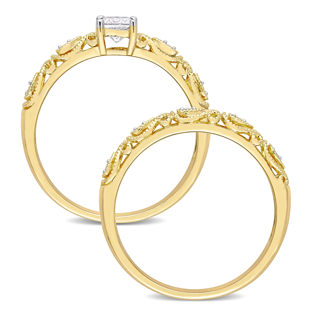 Diamond Classics(tm) Gold 1/2ctw. Diamond Swirl Bridal Ring Set