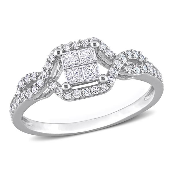 Diamond Classics(tm) 10kt. White Gold 1/2ctw. Diamond Crossover Ring