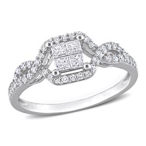 Diamond Classics(tm) 10kt. White Gold 1/2ctw. Diamond Crossover Ring