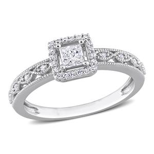 Diamond Classics(tm) 10kt. White Gold 3/8ctw. Diamond Halo Ring