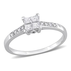 Diamond Classics(tm) 14kt. White Gold 1/4ctw. Diamond Quad Ring