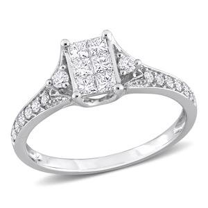 Diamond Classics(tm) 14kt. White Gold 1/2ctw. Diamond Princess Ring