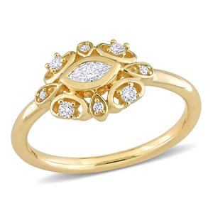 Diamond Classics(tm) 14kt. Gold 1/4ctw. Diamond Cluster Ring