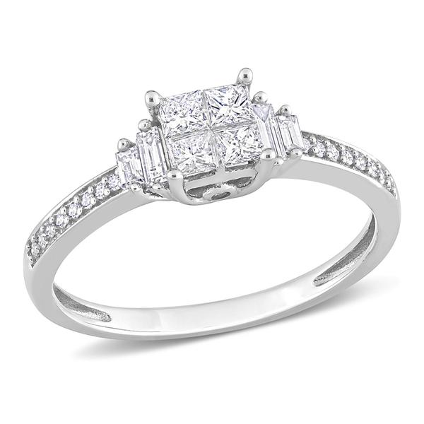 Diamond Classics(tm) 14kt. White Gold 1/2ctw. Diamond Quad Ring
