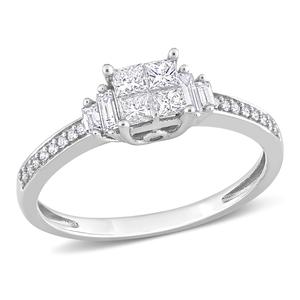 Diamond Classics(tm) 14kt. White Gold 1/2ctw. Diamond Quad Ring
