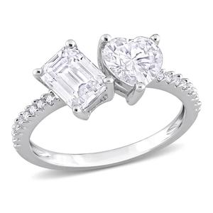 Gemstone Classics(tm) Sterling Silver Moissanite Statement Ring