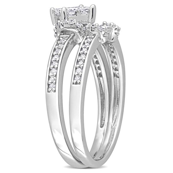Diamond Classics(tm) 1/2ctw. Princess Diamond Silver Bridal Ring Set alternate view