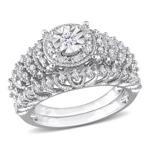 Diamond Classics(tm) 1/3ctw. Diamond Sterling Silver Bridal Ring Set