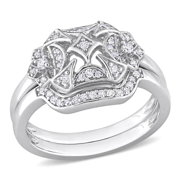 Diamond Classics(tm) 1/5ctw. Diamond Sterling Silver Bridal Ring Set