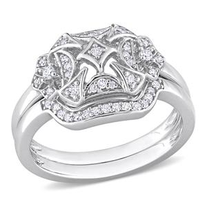 Diamond Classics(tm) 1/5ctw. Diamond Sterling Silver Bridal Ring Set