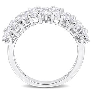 Sterling Silver 3 5/8ctw. White Moissanite Cluster Ring alternate view