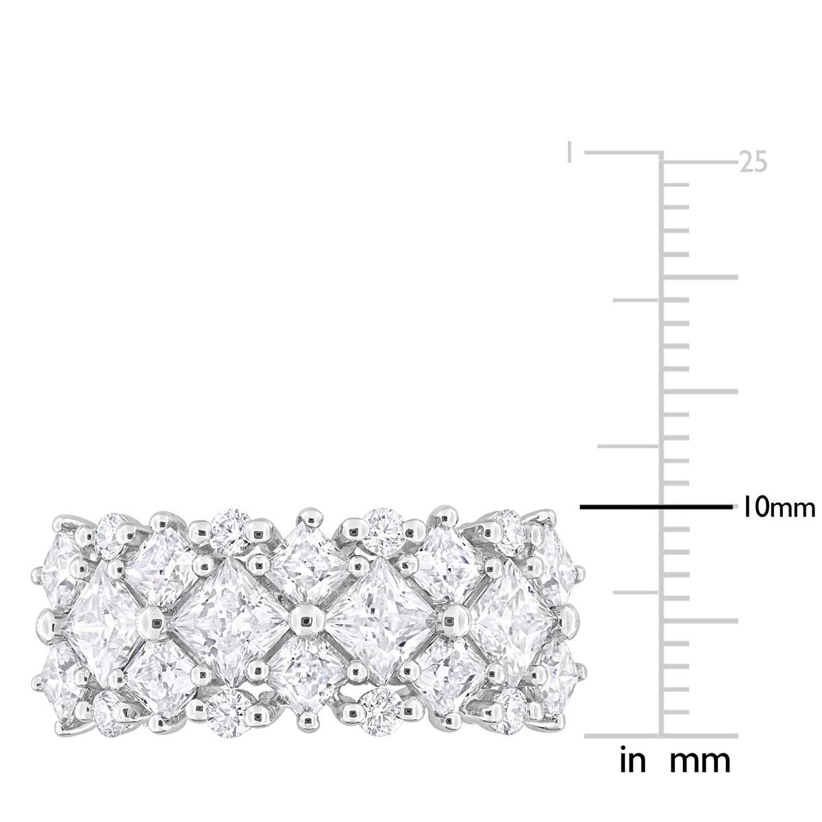 Sterling Silver 3 5/8ctw. White Moissanite Cluster Ring