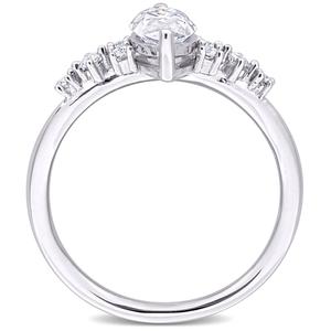 Sterling Silver 1 1/8ctw. White Moissanite Engagement Ring alternate view