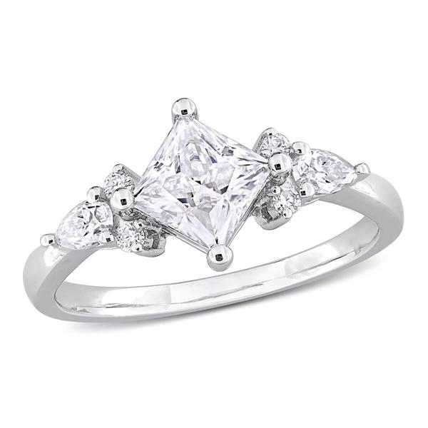 Sterling Silver 1 2/5ctw. White Moissanite Engagement Ring
