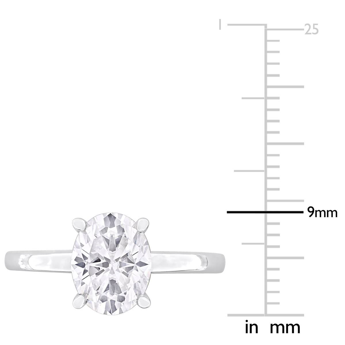 Sterling Silver 2ctw. White Moissanite Engagement Ring