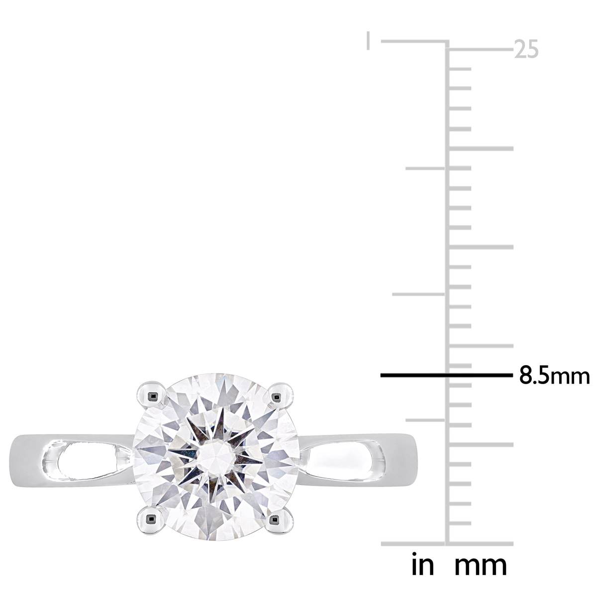 Sterling Silver 1 4/5ctw. White Moissanite Solitaire Ring