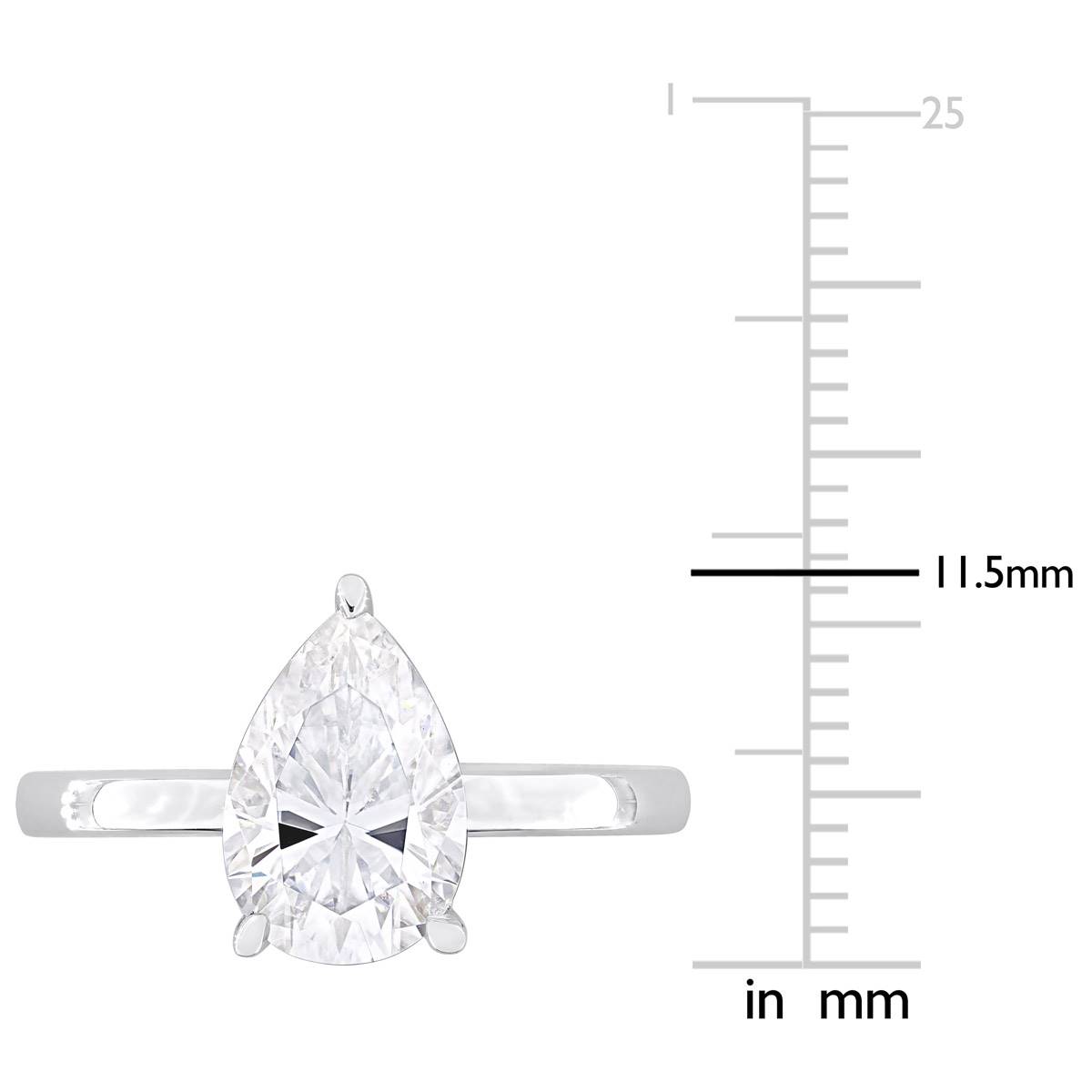 Sterling Silver 2ctw. White Moissanite Solitaire Ring