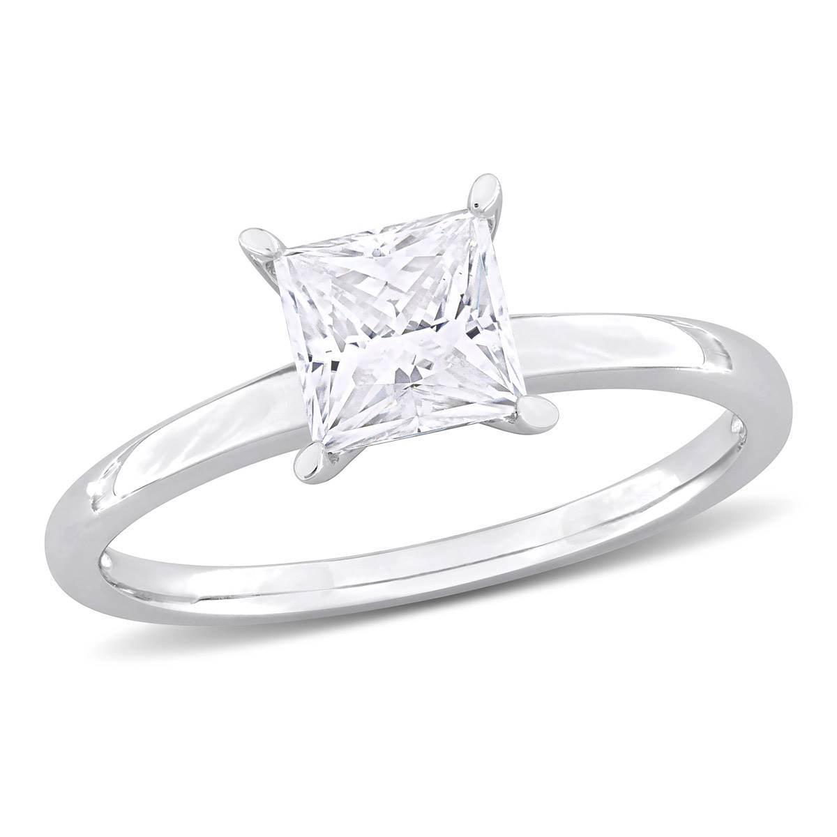 Sterling Silver 7/8ctw. White Moissanite Solitaire Ring