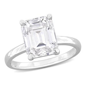 Sterling Silver 3 1/2ctw. White Moissanite Solitaire Ring