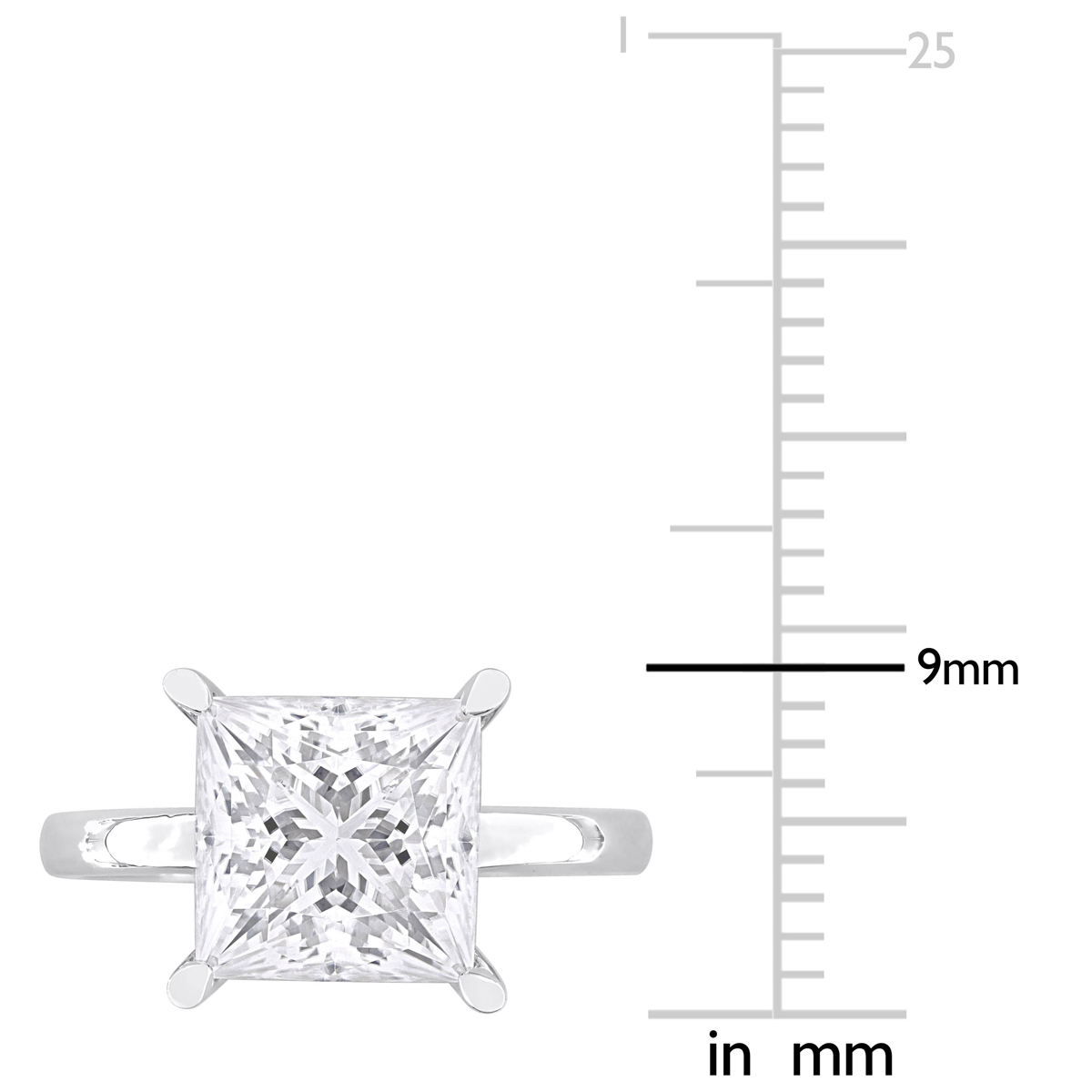 Sterling Silver 4ctw. White Moissanite Solitaire Ring