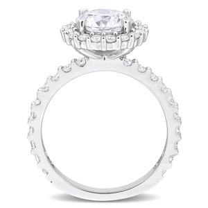Sterling Silver 2 4/5ctw. White Moissanite Halo Ring alternate view