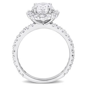 Sterling Silver 2 7/8ctw. White Moissanite Halo Ring alternate view
