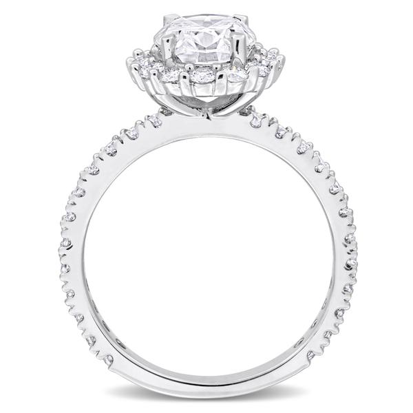 Sterling Silver 2 7/8ctw. White Moissanite Halo Ring alternate view