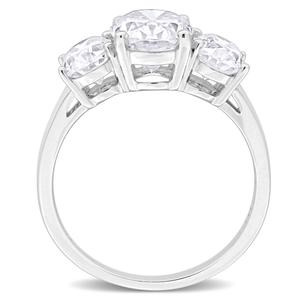 Sterling Silver 4ctw. White Moissanite Three-Stone Ring alternate view