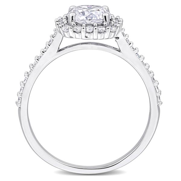 Sterling Silver 1 3/8ctw. Created White Morganite Halo Ring alternate view