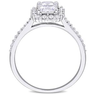 Sterling Silver 1 3/8ctw. Created White Moissanite Halo Ring alternate view