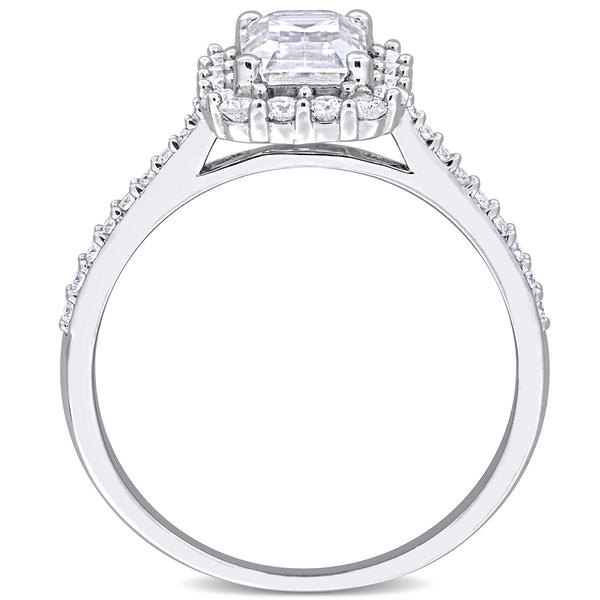 Sterling Silver 1 3/8ctw. Created White Moissanite Halo Ring alternate view